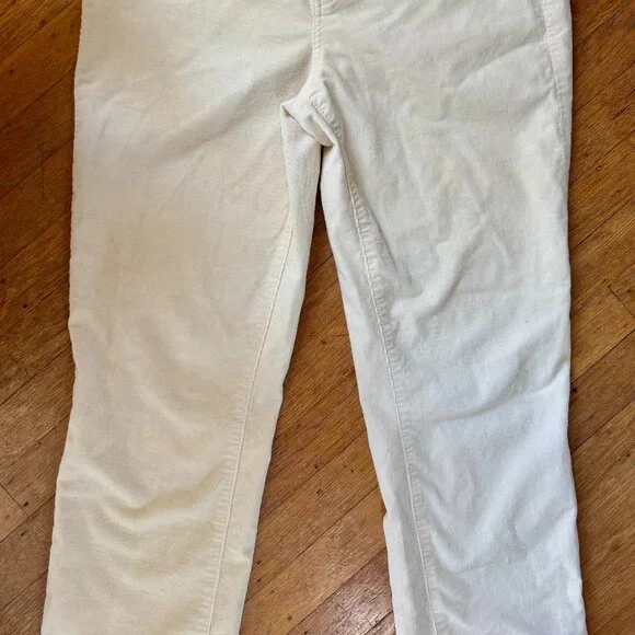 Talbots Corduroy Straight Leg Pants in Winter White Size 10 - Picture 4 of 4